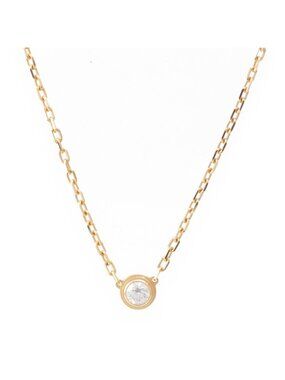 Cartier Damier SM 18k PG Diamond Small Necklace Pink Gold